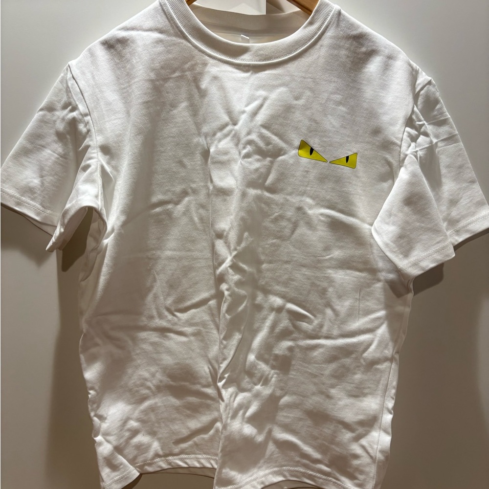 White tee with devil eyes